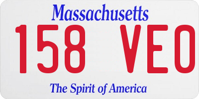 MA license plate 158VE0