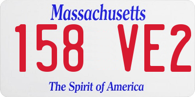 MA license plate 158VE2
