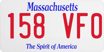 MA license plate 158VF0