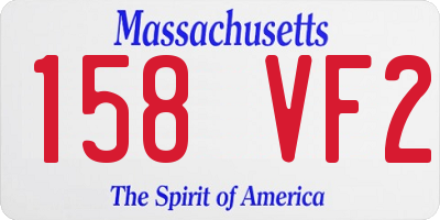 MA license plate 158VF2