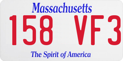 MA license plate 158VF3