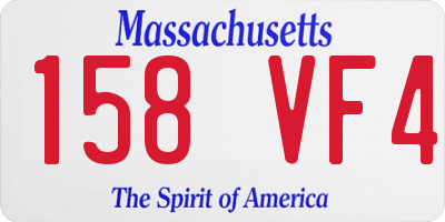 MA license plate 158VF4