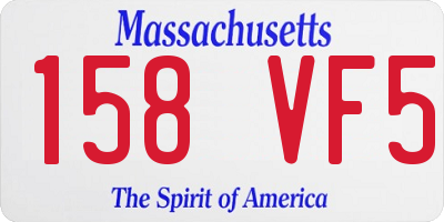 MA license plate 158VF5