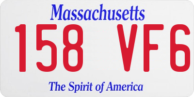 MA license plate 158VF6