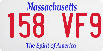 MA license plate 158VF9
