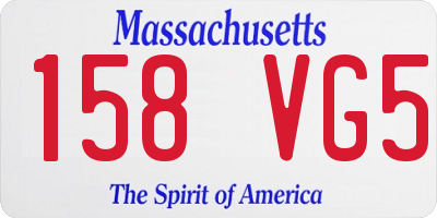 MA license plate 158VG5