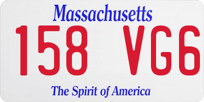 MA license plate 158VG6