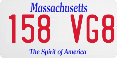 MA license plate 158VG8