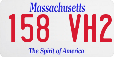 MA license plate 158VH2