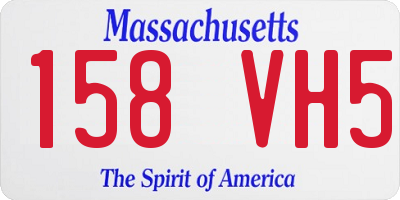 MA license plate 158VH5