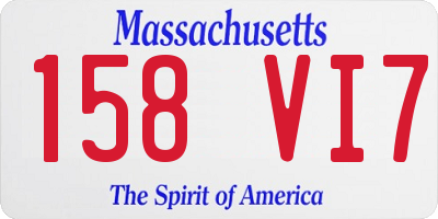 MA license plate 158VI7