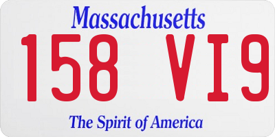 MA license plate 158VI9