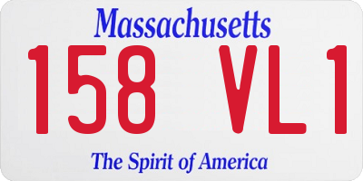 MA license plate 158VL1
