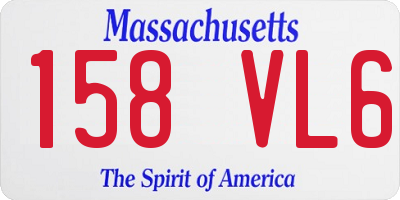 MA license plate 158VL6