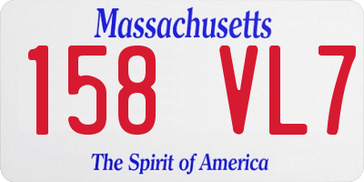 MA license plate 158VL7