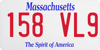 MA license plate 158VL9