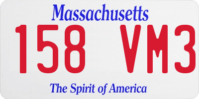 MA license plate 158VM3