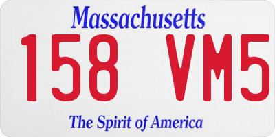 MA license plate 158VM5