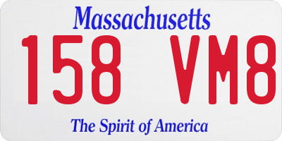 MA license plate 158VM8