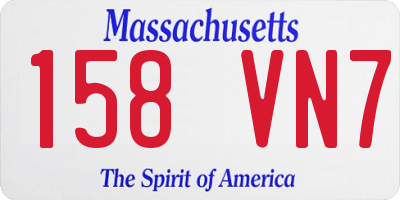 MA license plate 158VN7
