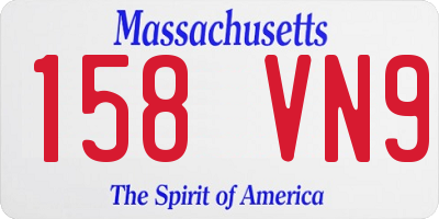 MA license plate 158VN9