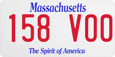 MA license plate 158VO0