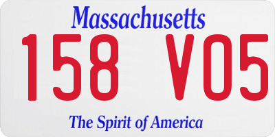MA license plate 158VO5