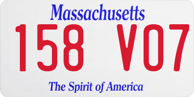 MA license plate 158VO7