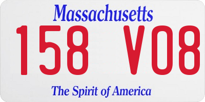 MA license plate 158VO8