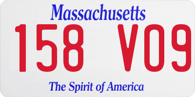 MA license plate 158VO9