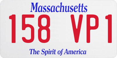 MA license plate 158VP1