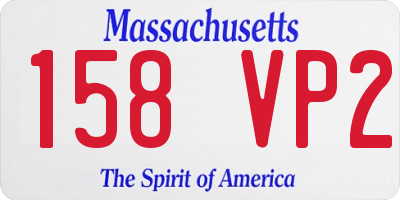 MA license plate 158VP2
