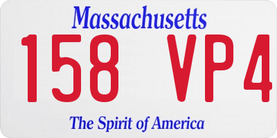 MA license plate 158VP4