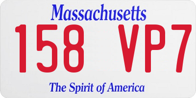 MA license plate 158VP7
