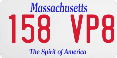 MA license plate 158VP8