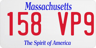 MA license plate 158VP9