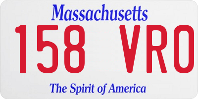 MA license plate 158VR0