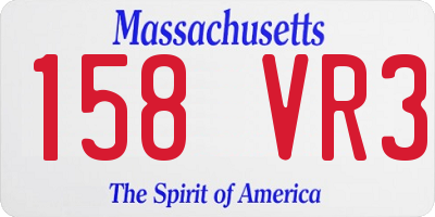 MA license plate 158VR3