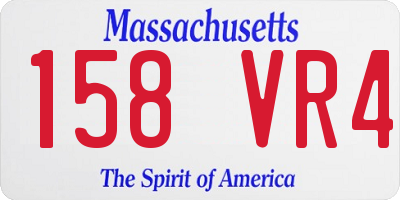 MA license plate 158VR4
