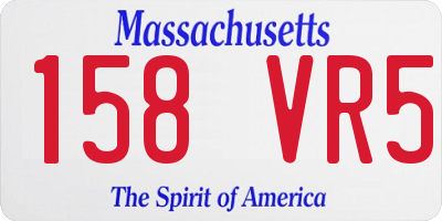 MA license plate 158VR5