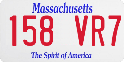 MA license plate 158VR7