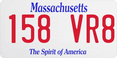 MA license plate 158VR8