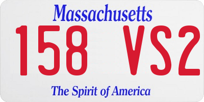 MA license plate 158VS2