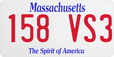 MA license plate 158VS3