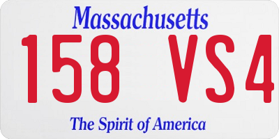 MA license plate 158VS4