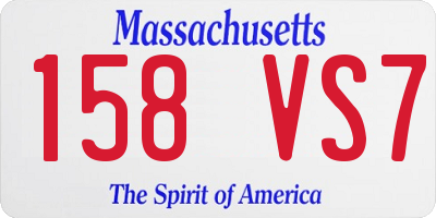 MA license plate 158VS7