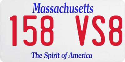 MA license plate 158VS8