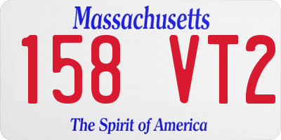 MA license plate 158VT2