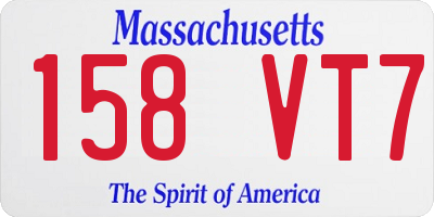 MA license plate 158VT7