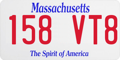 MA license plate 158VT8
